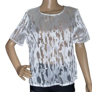 True Religion sheer camo boxy crop top NWT medium